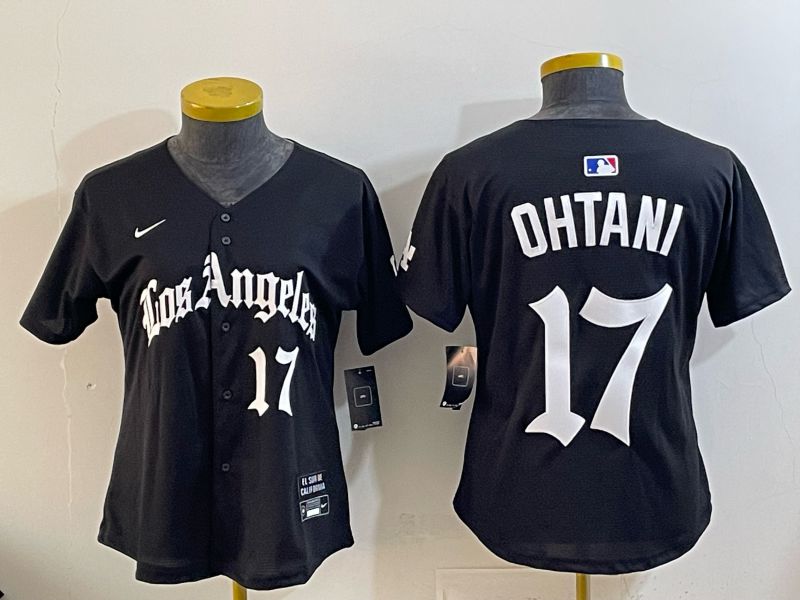 Women Los Angeles Dodgers #17 Ohtani Black 5th Jointly Name 2026 Nike MLB Jersey style 01->women mlb jersey->Women Jersey